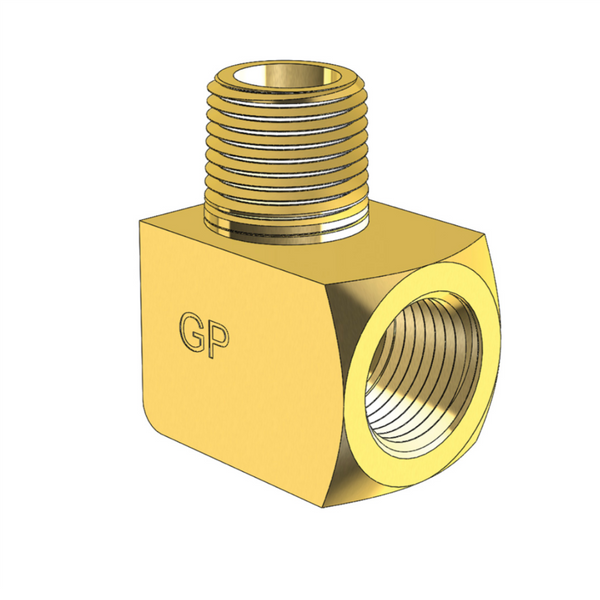 BRASS MALE/FEMALE 90 DEGREE ELBOW - NPT THREAD